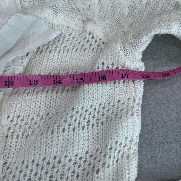 [M]Linea Domani Mixed Fabric and Textures Tie Up open knit Cardigan - Picture 5 of 9